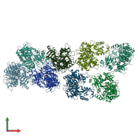 PDB entry 5ey8 coloured by chain, front view.