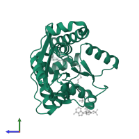 Phosphatidylinositol mannoside acyltransferase in PDB entry 5f34, assembly 1, side view.