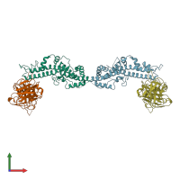 PDB entry 5f3j coloured by chain, front view.