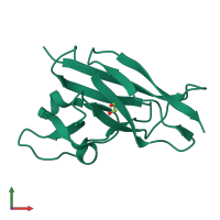 PDB entry 5faa coloured by chain, front view.