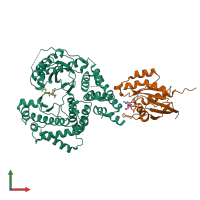 PDB entry 5fbw coloured by chain, front view.
