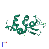 PDB entry 5fel coloured by chain, top view.