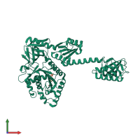 PDB entry 5fg3 coloured by chain, front view.