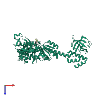 PDB entry 5fg3 coloured by chain, top view.