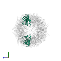 Proteasome subunit beta type-3 in PDB entry 5fg7, assembly 1, side view.