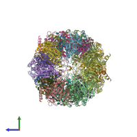 PDB entry 5fga coloured by chain, side view.