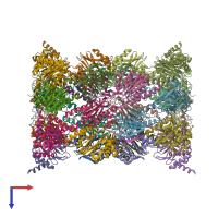 PDB entry 5fga coloured by chain, top view.