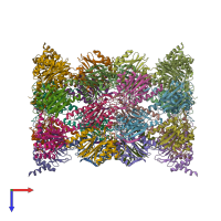 PDB entry 5fgg coloured by chain, top view.