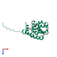 PDB entry 5fhq coloured by chain, top view.