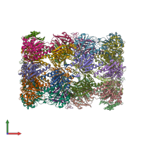 PDB entry 5fhs coloured by chain, front view.