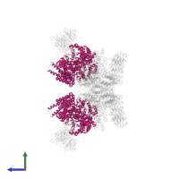 Serine/threonine-protein kinase mTOR in PDB entry 5flc, assembly 1, side view.