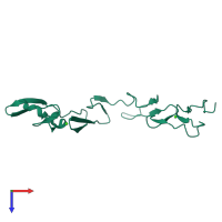 PDB entry 5fm9 coloured by chain, top view.