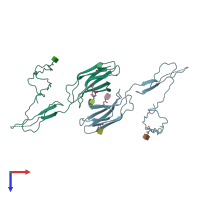 PDB entry 5fn8 coloured by chain, top view.