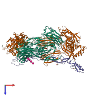 PDB entry 5fob coloured by chain, top view.