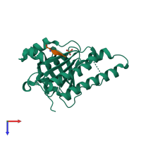 PDB entry 5fot coloured by chain, top view.