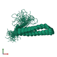 PDB entry 5frg coloured by chain, ensemble of 35 models, front view.