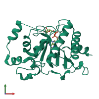 PDB entry 5fsy coloured by chain, front view.