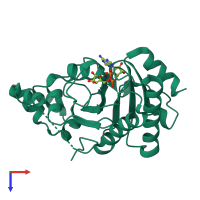 PDB entry 5fsy coloured by chain, top view.