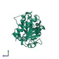 Macro domain-containing protein in PDB entry 5fsy, assembly 1, side view.