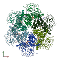 PDB entry 5ftj coloured by chain, front view.