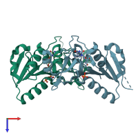 PDB entry 5fuw coloured by chain, top view.