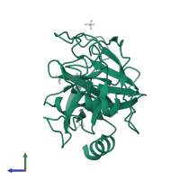 Serine protease 1 in PDB entry 5fxl, assembly 1, side view.