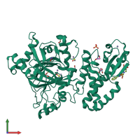 PDB entry 5fz4 coloured by chain, front view.