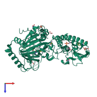 PDB entry 5fz4 coloured by chain, top view.