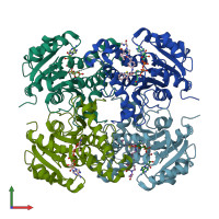 PDB entry 5g0s coloured by chain, front view.