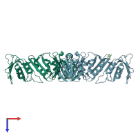 PDB entry 5g4q coloured by chain, top view.