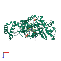 PDB entry 5g6a coloured by chain, top view.