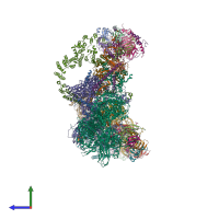 PDB entry 5gan coloured by chain, side view.