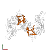 Sulfur carrier protein TtuB in PDB entry 5gha, assembly 2, front view.