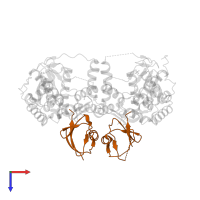 Sulfur carrier protein TtuB in PDB entry 5gha, assembly 2, top view.