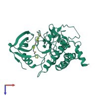 PDB entry 5gjf coloured by chain, top view.