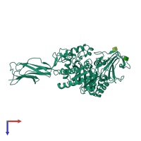 PDB entry 5gpr coloured by chain, top view.