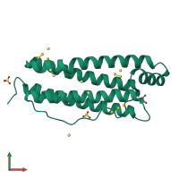 PDB entry 5gu1 coloured by chain, front view.