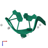 DNA (5'-D(*TP*TP*TP*AP*TP*TP*TP*A)-3') in PDB entry 5gwq, assembly 1, top view.