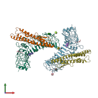 PDB entry 5gy2 coloured by chain, front view.