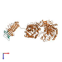 PDB entry 5gzt coloured by chain, top view.