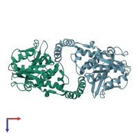PDB entry 5h61 coloured by chain, top view.