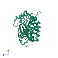 PDB entry 5hg7 coloured by chain, side view.