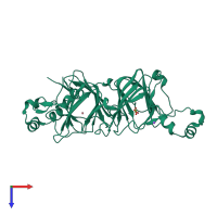 PDB entry 5hi0 coloured by chain, top view.