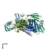 PDB entry 5hi1 coloured by chain, top view.