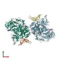 PDB entry 5hjo coloured by chain, front view.