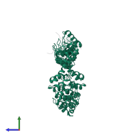 Poly [ADP-ribose] polymerase tankyrase-1 in PDB entry 5hkp, assembly 1, side view.