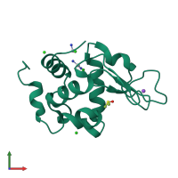 PDB entry 5hll coloured by chain, front view.