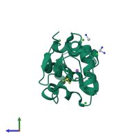 PDB entry 5hll coloured by chain, side view.