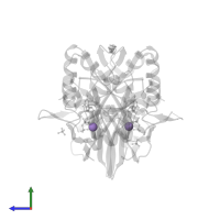 MANGANESE (II) ION in PDB entry 5hrf, assembly 1, side view.