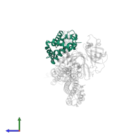 Hemoglobin subunit alpha in PDB entry 5hu6, assembly 1, side view.